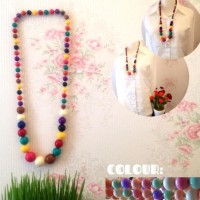 Jual SALE!!- Kalung geometric warna warni pelangi bola Murah