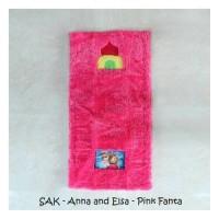 Jual Sajadah Anak Karakter--bulu/empuk/lembut--SAK anna & elsa/pink fanta Murah