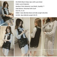 Jual Black Stripe 2pcs with Lace Outer (M,L) - 19043 Murah