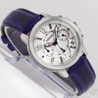 Jam Tangan Fossil Wanita Crono Aktif Tali Kulit ( Rolex,Guess,Aigner )