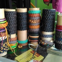 Jual Gelang Kulit Asli Model Kepang dua / untun Kulit Domba Asli Khas Garut Murah