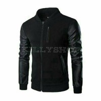 Jual jaket pria semi kulit night black Murah
