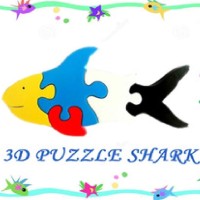 Jual Mainan Edukatif / Edukasi Anak - Balok Kayu - 3D Puzzle Ikan Hiu Shark Murah