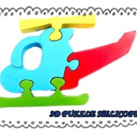 Jual Mainan Edukatif / Edukasi Anak - Balok Kayu - 3D Puzzle Helicopter Murah