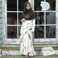 allura dress yasmeera olive gamis maxmara busui cantik kekinian