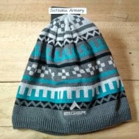 Topi Kupluk Beanie Wool Rajut Eiger Abu Tosca Biru Delphic