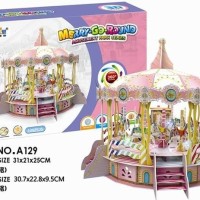 Jual Mainan Edukasi Anak 3D Puzzle Merry Go Round Amusement Park A129 Murah