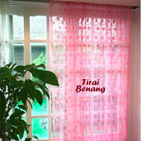 Jual Alat Dapur Tirai Benang Motif Polkadot SOFTPINK (Tirai b DS Murah