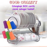 DISH RACK / RAK PIRING 2 SUSUN / RAK TEMPAT GELAS SENDOK PIRING