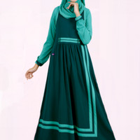 Baju Gamis Mutif Model -168 Hijau Denim