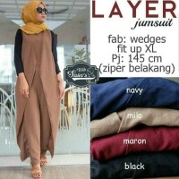 Jual BEST SELLER jual baju muslim jumpsuit wanita layer jumpsuit murah Murah