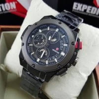 Jual Jam Tangan Pria Elegant Style Expedition E6696 Chain Bl Original Murah