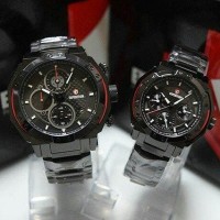 Jual New!!!Jam tangan Couple expedition E6385 Rantai Black O Grosir Murah