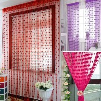 Jual Murah Tirai Benang Motif Love Korean Style Gorden Dekorasi Interior Murah