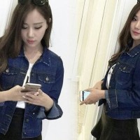 Jual Promo Jaket Nayla Jeans Ro Jaket Wanita Jeans Wash Biru Tua Exclusive Murah