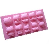 Jual PROMO TERMURAH 10 Hello kitty cetakan mold silicone muffin candy jell Murah