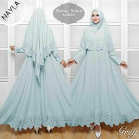 Jual Nayla Syari Grey BS 1876 Rp 115,000 Matt Full jersey Super LD100 Busui Murah