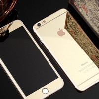 Jual Iphone 5 5s Gold colourful Tempered Glass Mirror antigo Diskon Murah