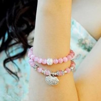 Jual Gelang Batu Fashion 2 Layer Natural Cat eye Murah