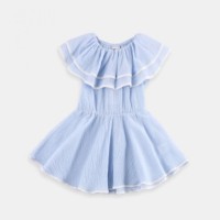 Jual DRS 0488 Baju Anak Import Cute Girl Dress Sabrina Layer Soft Blue Murah