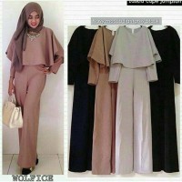 BAJU WANITA Zaskia Cape Jumsuit Baju Atasan Hijab Murah Fashion