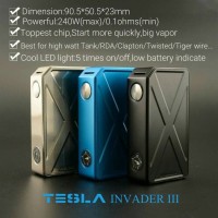 Limited Vape Vaporizer TESLA INVADER 3 AUTHENTIC 240 WATT mod only no