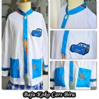 PROMO ! BAJU KOKO ANAK CARS MC QUEEN BIRU SIZE M 5-6 TAHUN