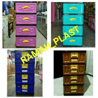 Jual LEMARI/ LEMARI PAKAIAN / LACI PLASTIK NAPOLLY SUSUN 4 + KUNCI Murah