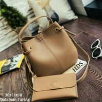 Tas Dan Dompet Wanita Import Set Untuk Ke Pesta & Kondangan - Coklat