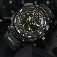 JAM TANGAN PRIA DIGITEC ORIGINAL DG-2044T DUAL TIME BLACK LIST ORANGE