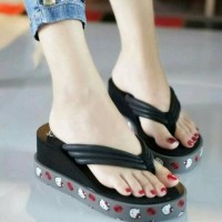 Jual SANDAL JEPIT SPON HELLO KITTY DN19 HITAM Murah