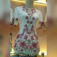 KEBAYA ATASAN ENCIM NEW BORDIR TULIP PUTIH