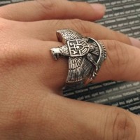 Garuda Pancasila stainless steel 316L skull ring / cincin tengkorak