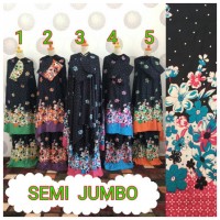 Mukena Bali Dasar Hitam Motif Bunga Warna