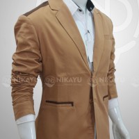 Blazer CAPTAIN - Jas Pria SLIMFIT Korea Style Coklat Terbaru Casual