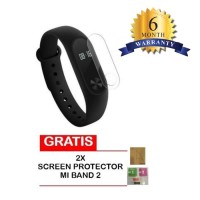 jam tangan pintar Xiaomi Mi Band 2 OLED Display - BLACK FREE SCREEN