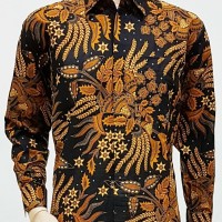 Jual Kemeja Hem Baju Seragam Pria Batik Lengan Panjang 2071 Padi Murah