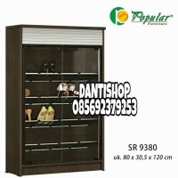 Rak / Lemari Sepatu Kaca Popular SR 9380
