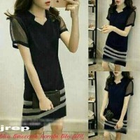 dress elegan hitam terusan baju wanita pesta casual minidress unik