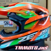 Helm Cross Zeus Z912 AF3 Blue Orange ( Fiberglass )