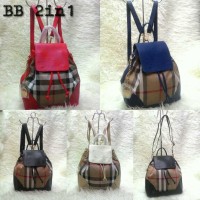 Tas ransel wanita/tas gaul/tas import 2 in 1 merk burberry