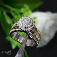 PROMO PROMO Akhir Bulan Cincin Emas Putih Full Berlian Eropa
