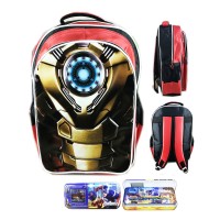Tas Ransel Sekolah Anak TK Iron Man Mark 47 Muscle 3D Timbul S