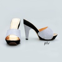 Jual SEPATU CEWE CASUAL MURAH PUMP SHOES TOE HIGH HEELS PESTA DA14 SILVER Murah