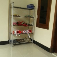 alat rumah tangga Rak Sepatu Aluminium 5 Susun termurah
