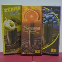 Jual Bubuk Chocolate 60 gr tiga varian rasa(orange, blueberry, durian) Murah