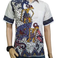 Jual hem batik wayang putih Murah