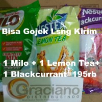 Jual Milo Complete Mix + Nestea Lemon Tea 1kg + Nestle Blackcurrant 750gr Murah
