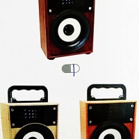 SPEAKER BOX BLUETOOTH KTS-668 MOTiF KAYU + LAMPU