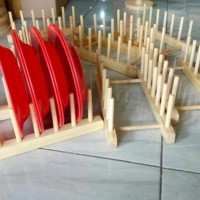 Rak Piring Kayu Pinus / Tempat Piring Kayu Pinus